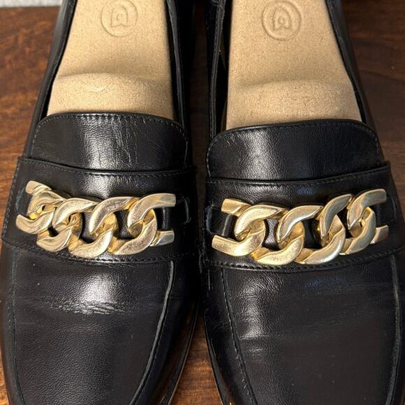 Calla Loafers Black Leather Gold Hardwear Made for Bunions 38.5 Made in Portugal - Picture 4 of 8